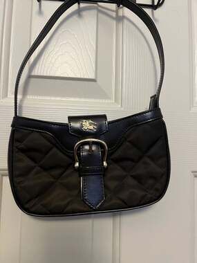 Burberry Ferby Quilted Nylon and Leather Shoulder Bag